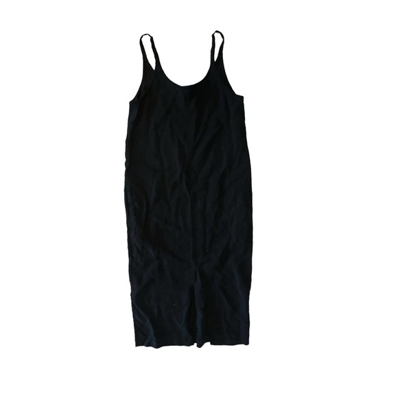Women XS Aritzia The Group Babaton Woolman Side-Slit Slip Black Bib Maxi Dress - Picture 4 of 6
